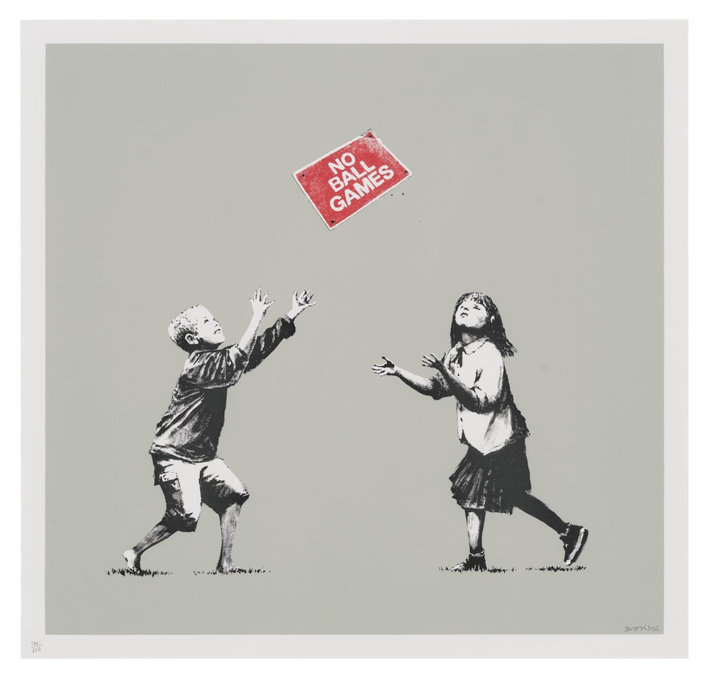 No Ball Games (Grey) by Banksy