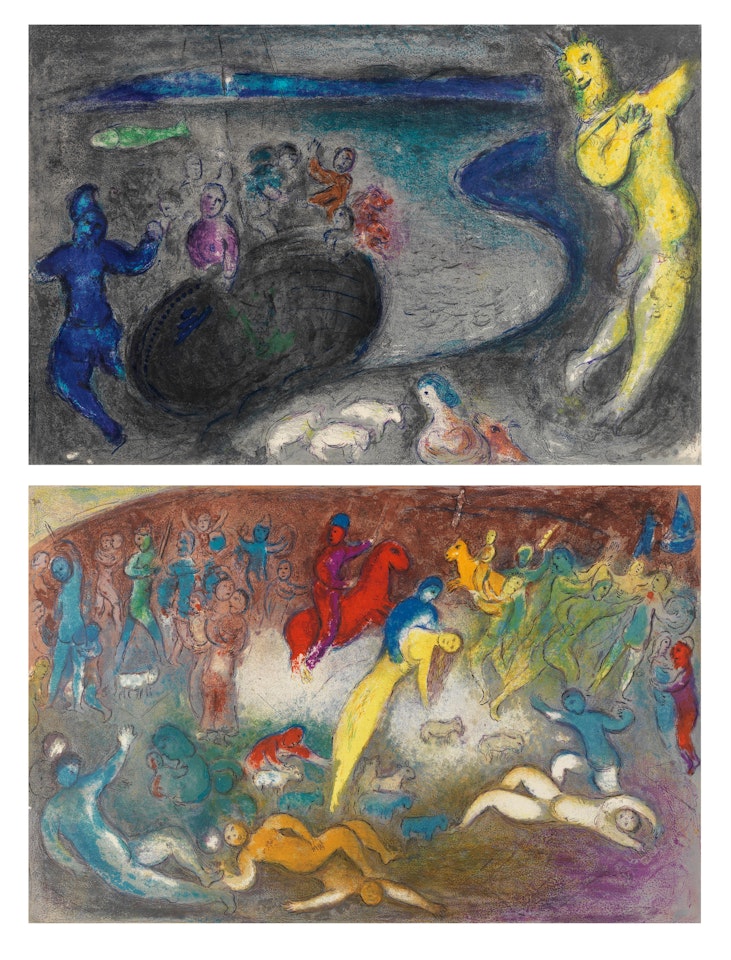 Enlèvement de Chloé; Le Songe du Captaine Bryaxis, from Daphnis et Chloé by Marc Chagall