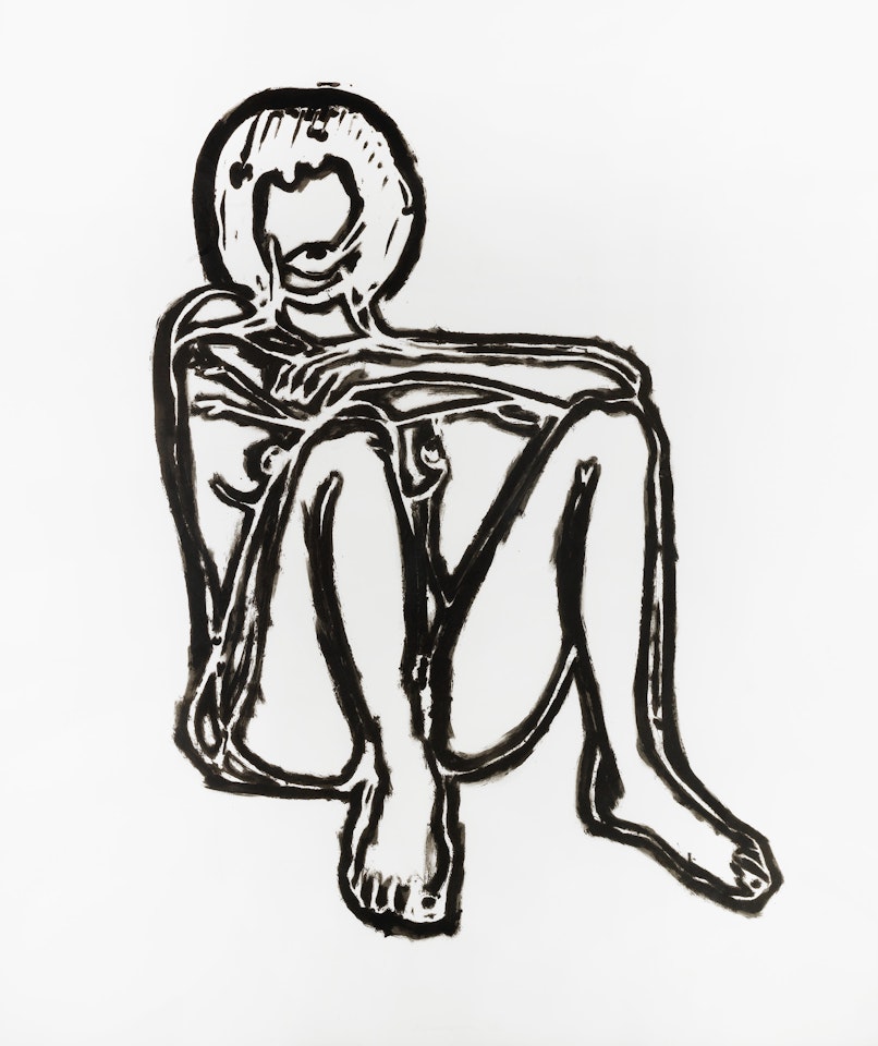 Monica Sitting Elbows on Knees, from Brooklyn Academy of Music Artists Print Portfolio III by Tom Wesselmann