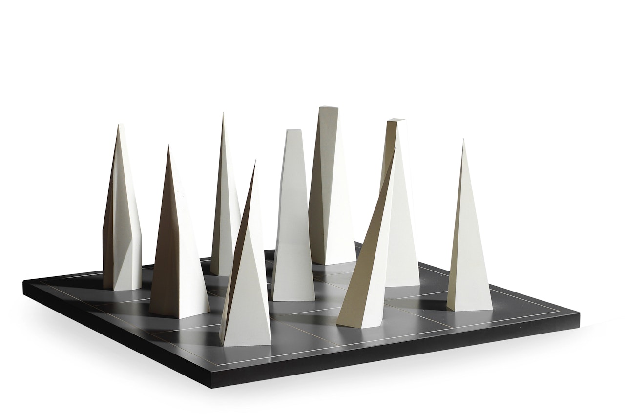Nine Pyramids on a Nine-part Grid by Sol LeWitt