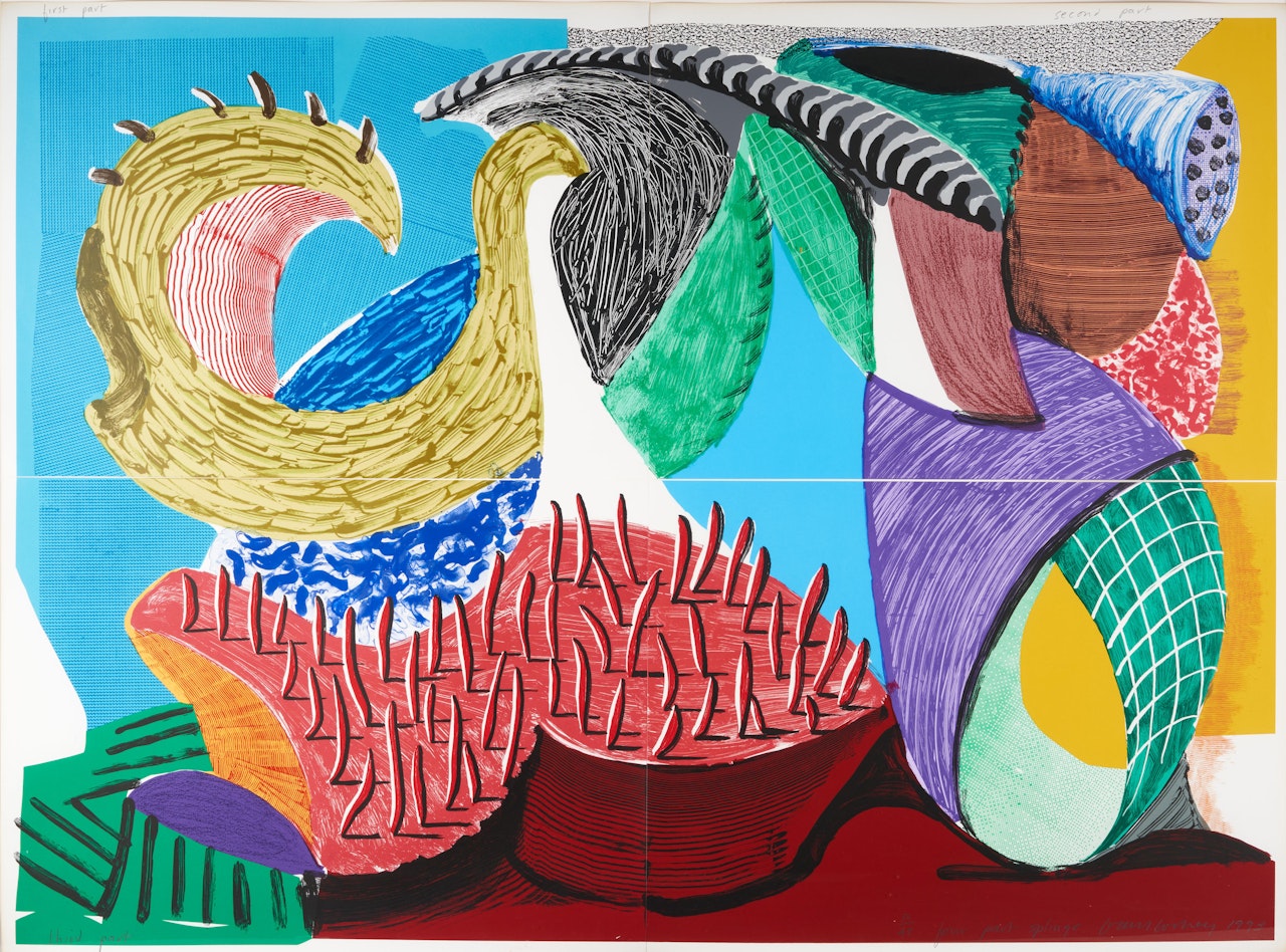 Four Part Splinge from Some New Prints by David Hockney