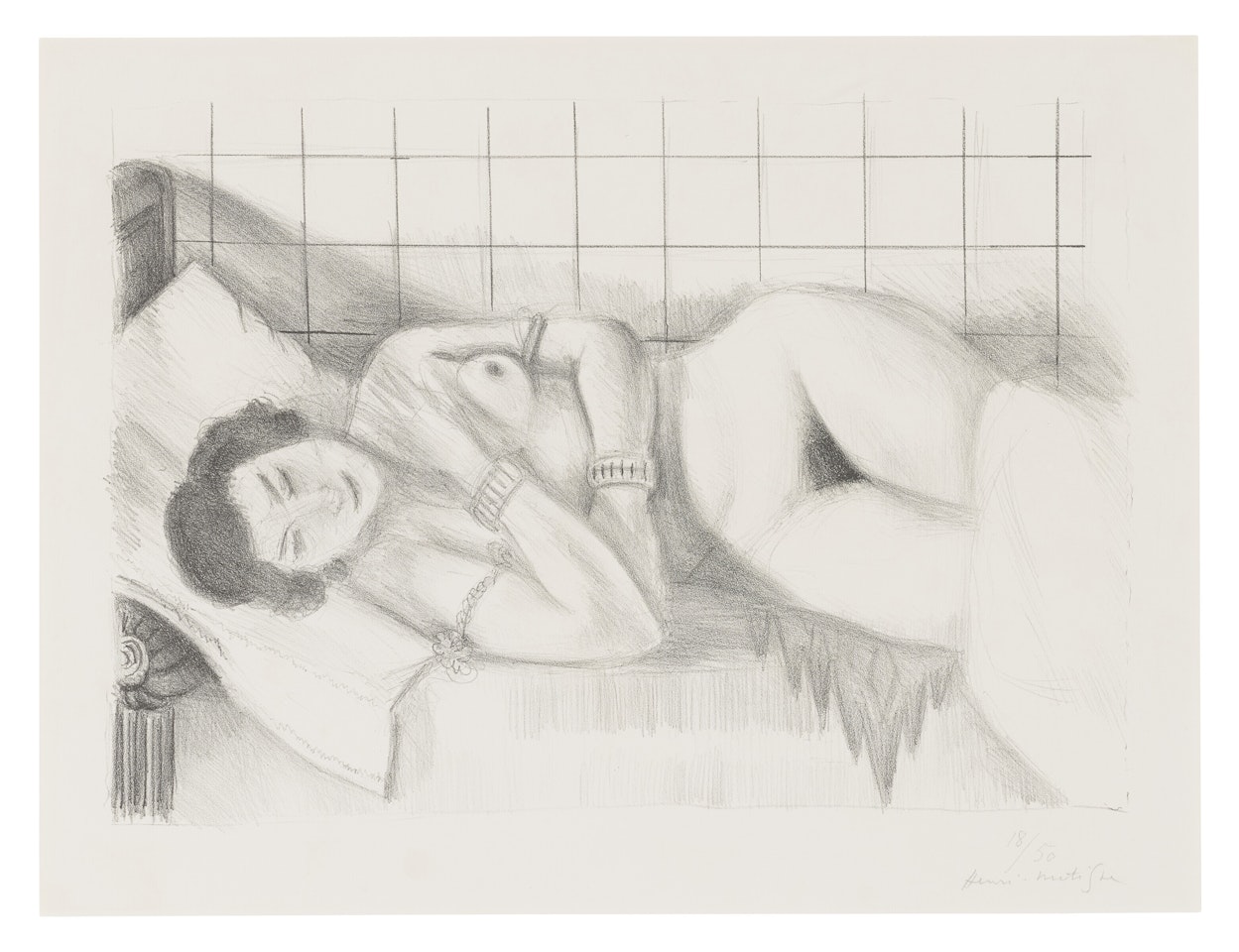 Figure endormie, châle sur les jambes by Henri Matisse