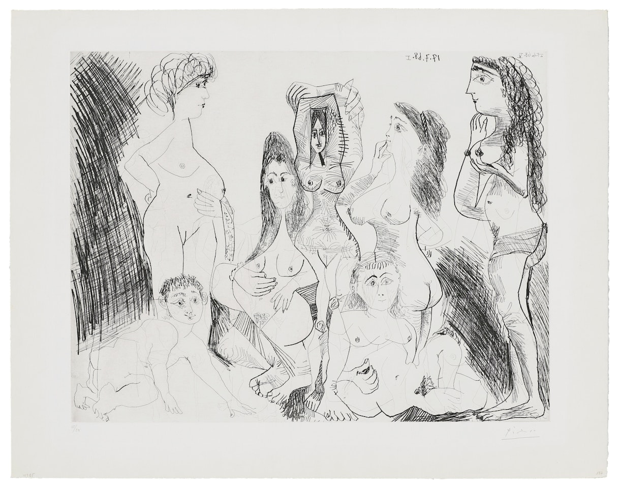 Gamin se glissant dans un Hamman un Jour réservé aux femmes, from: La Série 347 by Pablo Picasso