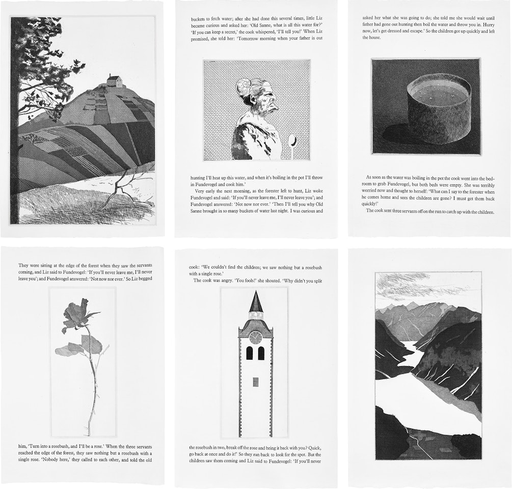 Fundevogel, from Illustrations for Six Fairy Tales from the Brothers Grimm (S.A.C. 75-80, M.C.A.T. 72-77) by David Hockney