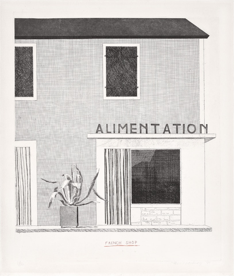 French Shop (S.A.C. 122, M.C.A.T. 112) by David Hockney