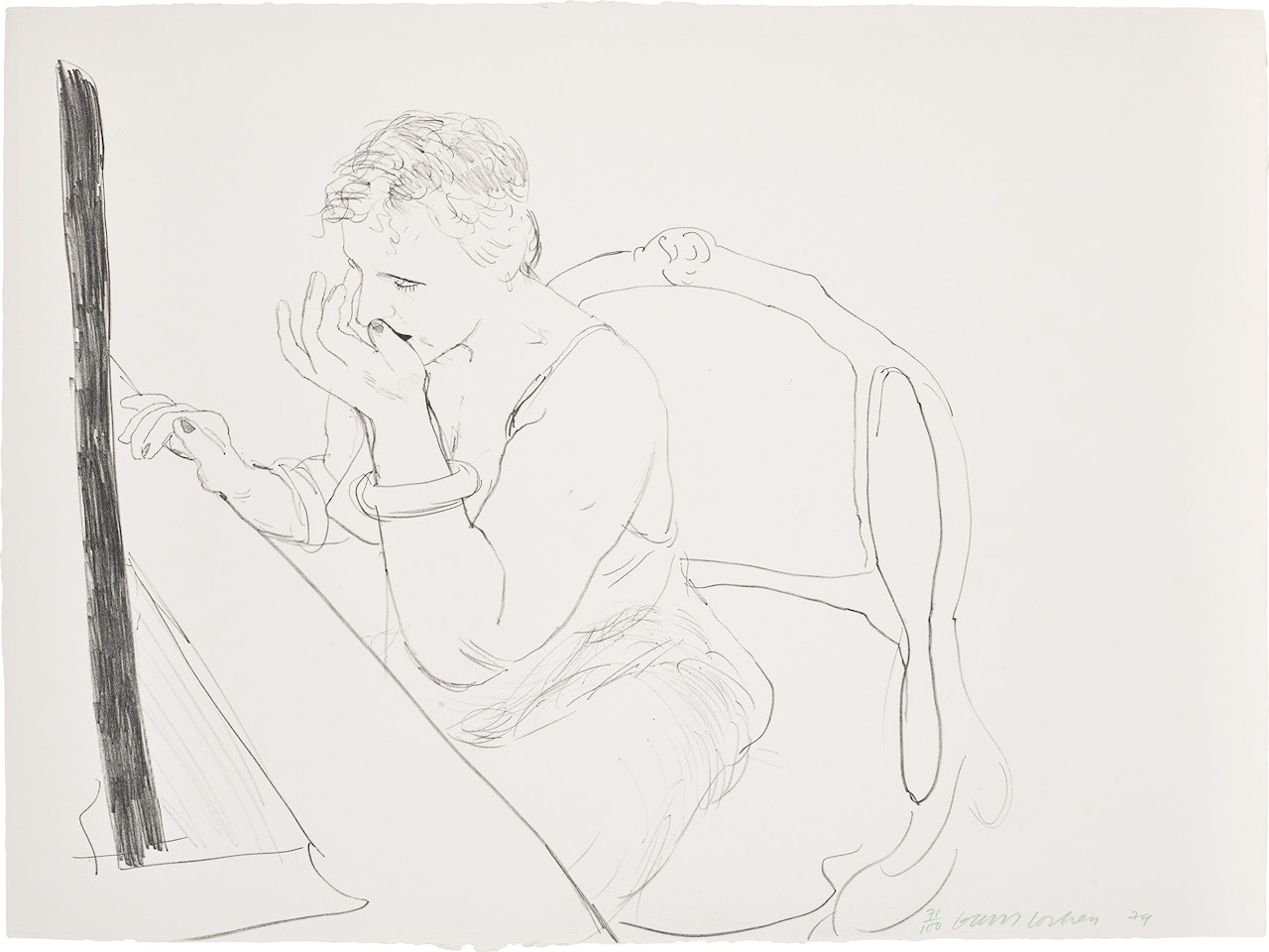 Celia Adjusting Her Eyelash (G. 837) by David Hockney