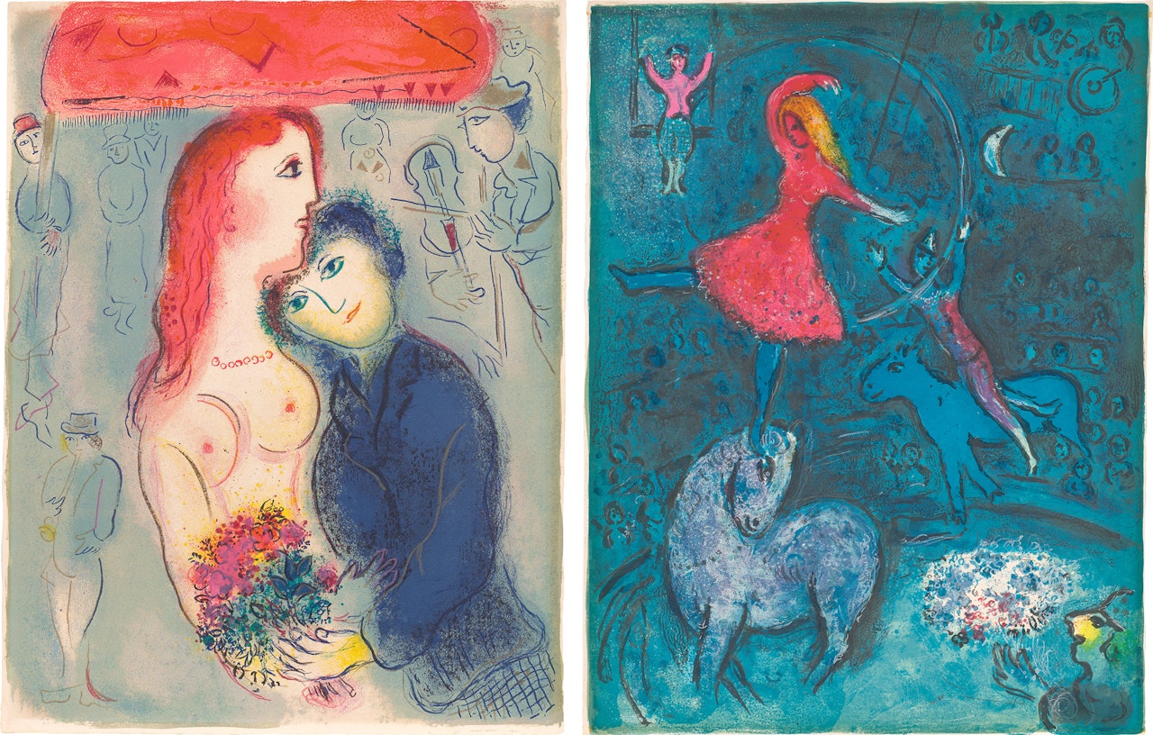 Le cirque (The Circus): two plates (M. 493-494, C. 68) by Marc Chagall