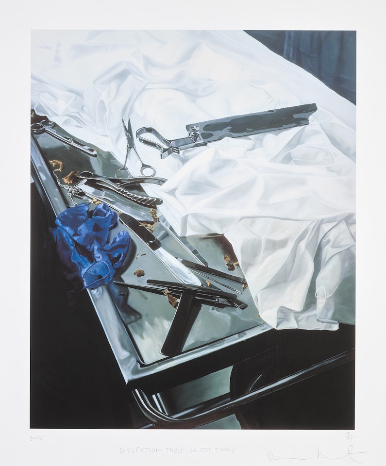 Dissection Table with Tools by Damien Hirst