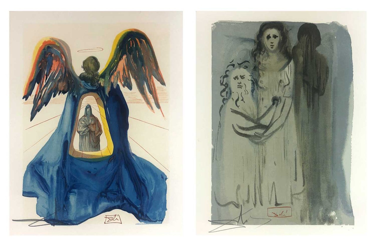 Dante Purified and The Smoke of Irascibility (from The Divine Comedy) (two works) by Salvador Dali