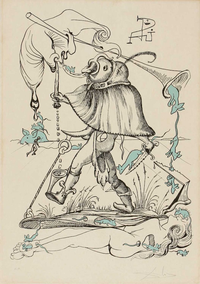 Les Songes Drolatiques de Pantagruel, VIII (le charmeur des rats) by Salvador Dali