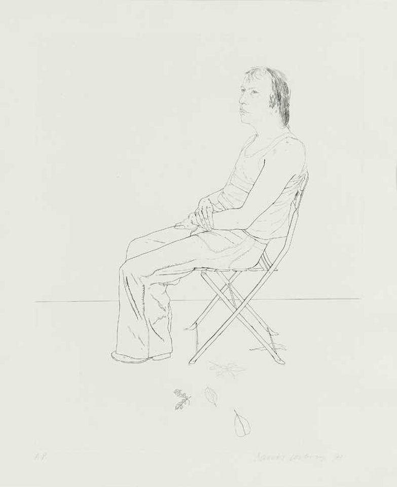 Mo with Five Leaves by David Hockney