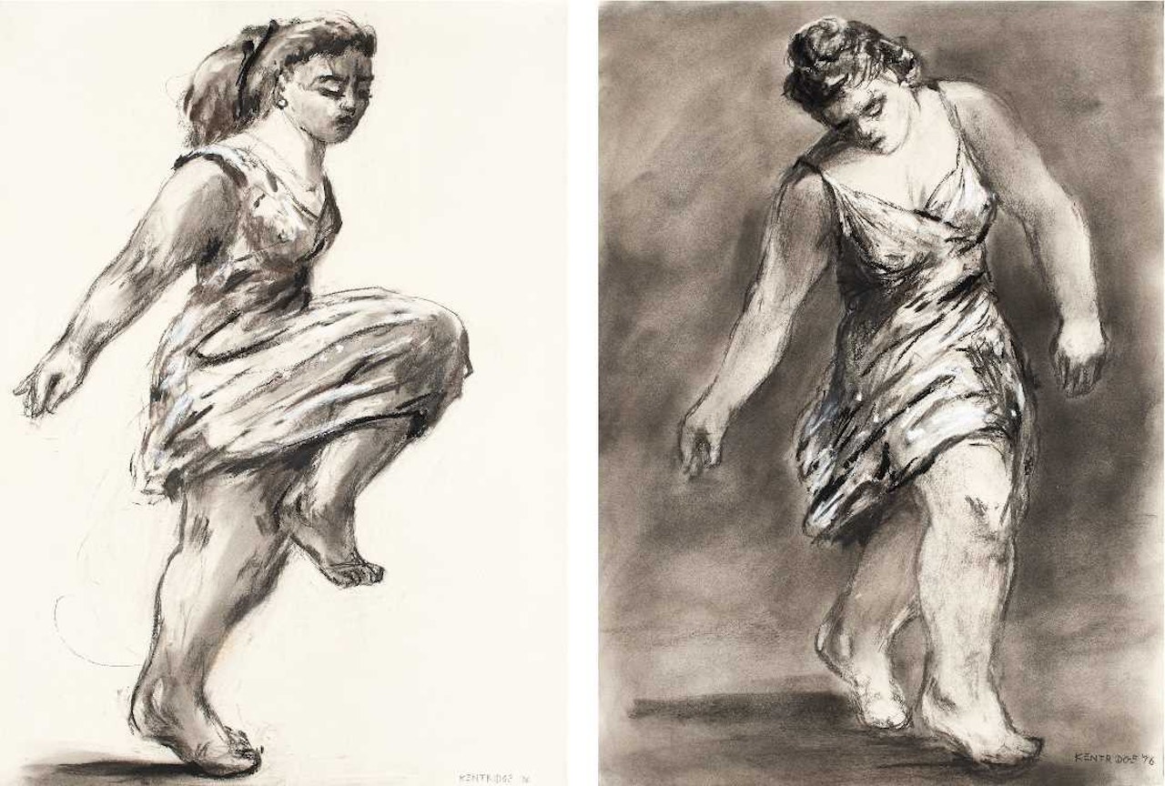 Dancer Twice (dark and light), a pair by William Kentridge