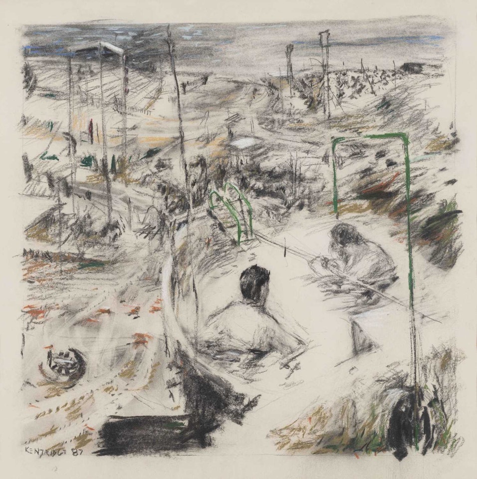 Untitled (Landscape with two figures) by William Kentridge