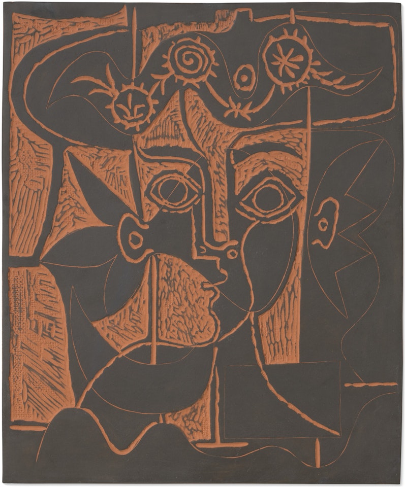 Grande tête de femme au chapeau orné (A.R. 518) by Pablo Picasso