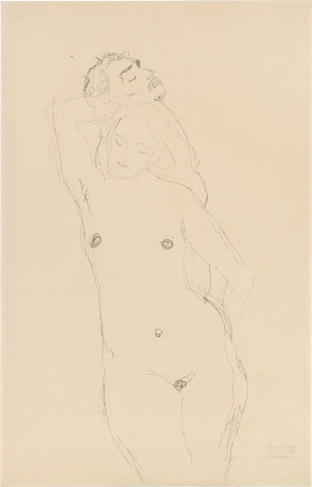 Standing Lovers (study for "Adam and Eva") by Gustav Klimt