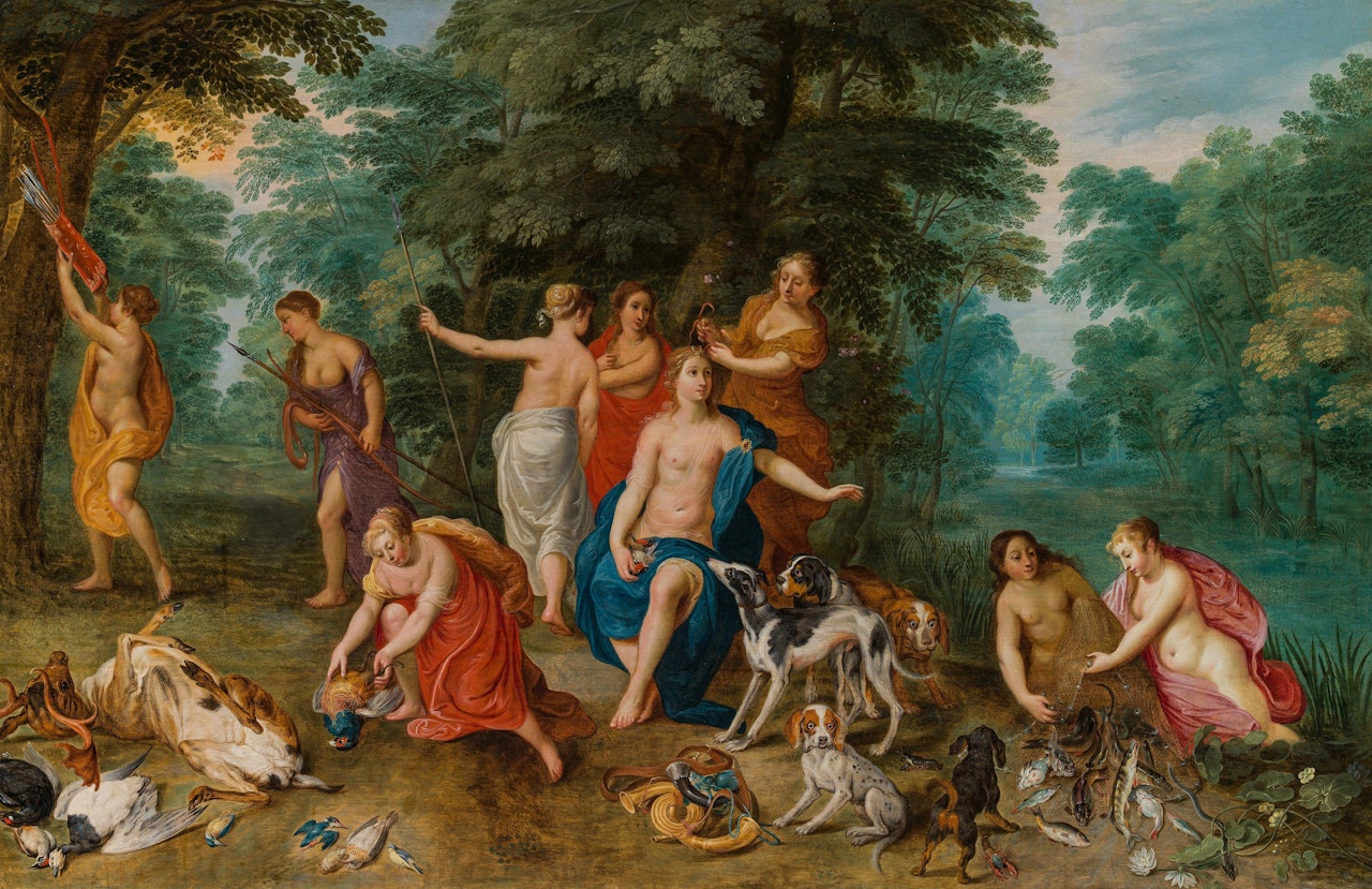 Diana and her nymphs after the hunt by Jan Brueghel the Younger