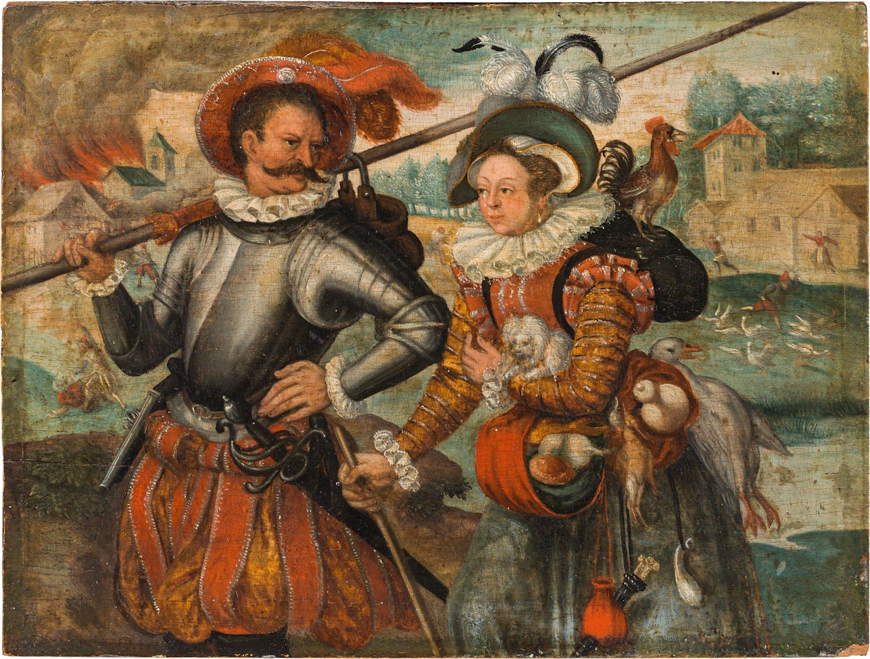 Elegant couple by Flemish School