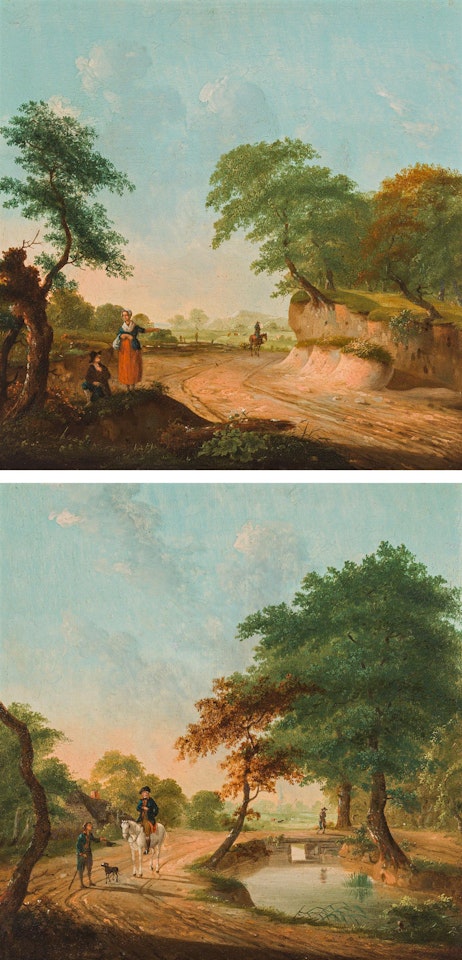 Busy country road (counterparts) by German School