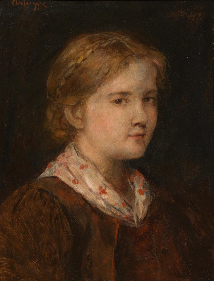 Blonde dirndl by Franz von Defregger