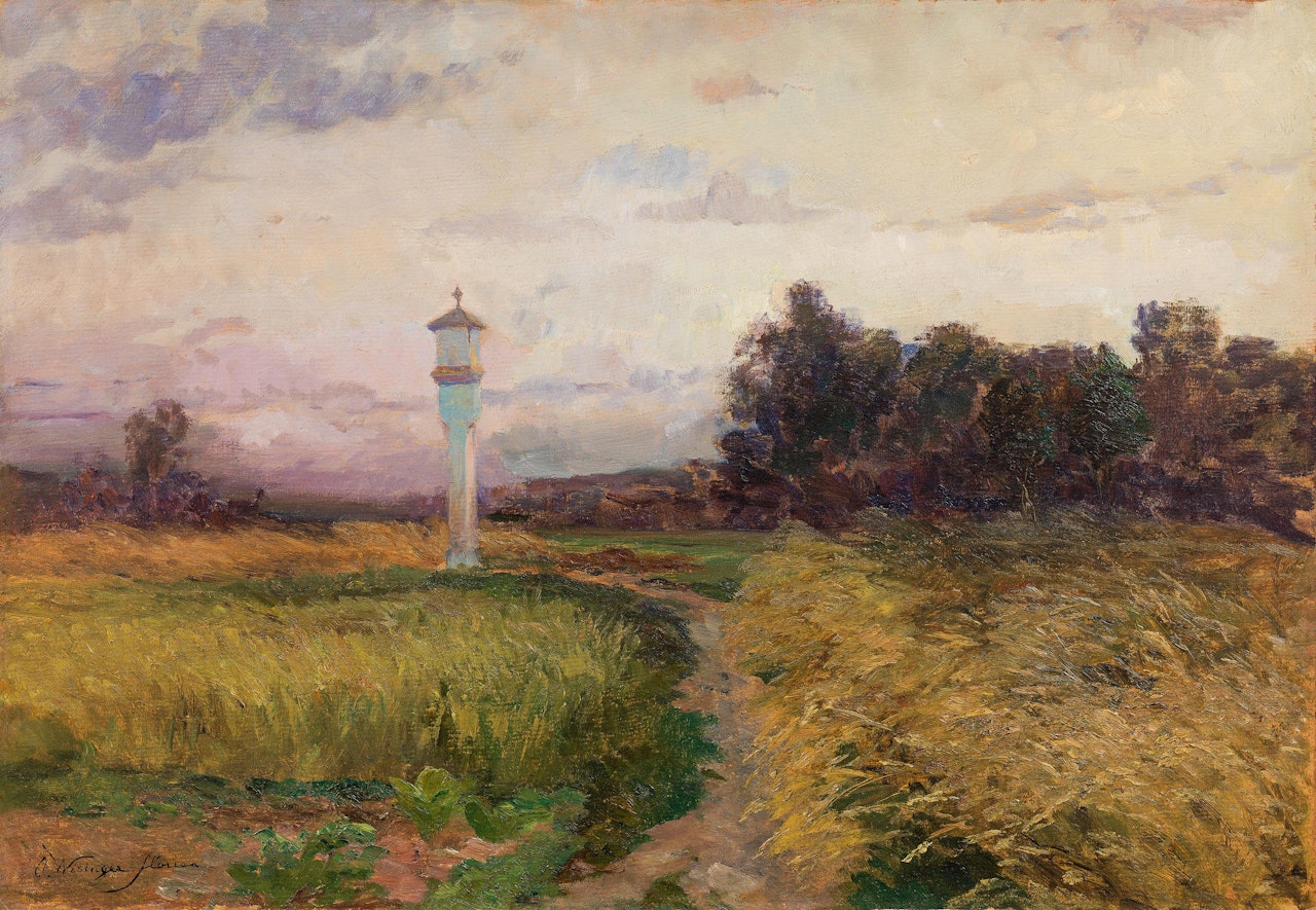 "dusk" (wayside shrine in a corn field) by Olga Wisinger-Florian