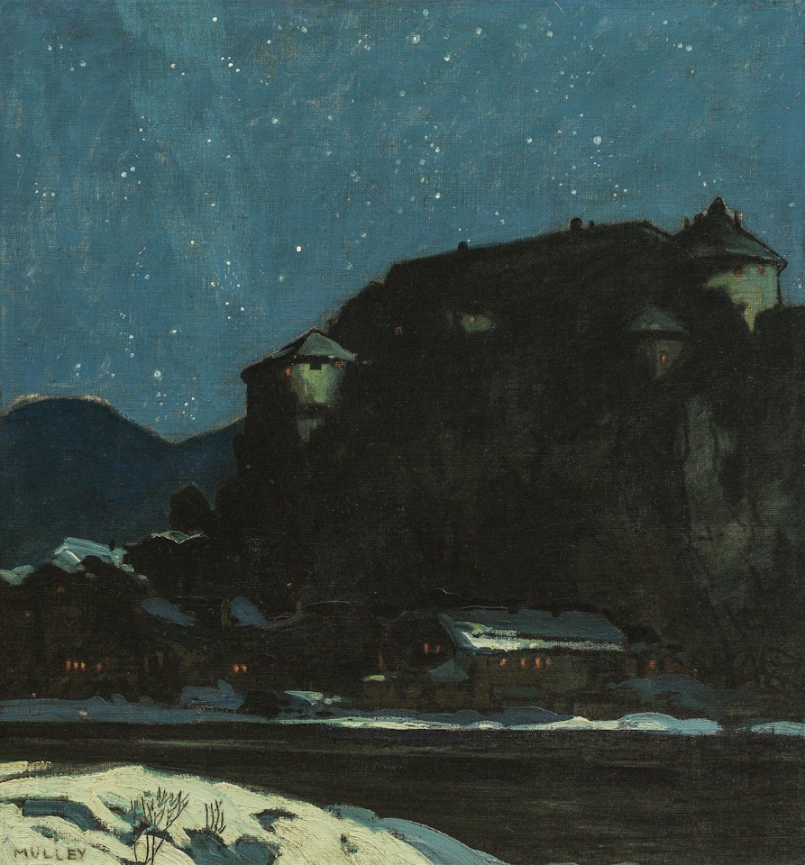 Kufstein fortress by night by Oskar Mulley