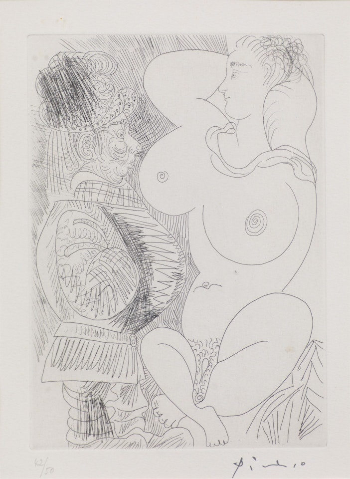 Grande femme et petit homme ventru (Les 156, no. 37) by Pablo Picasso