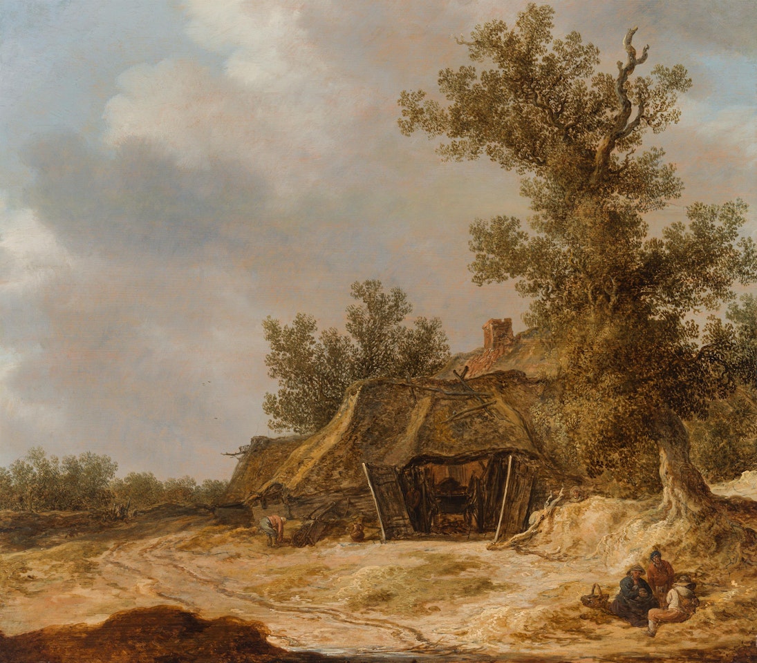 Barn and Farmhouse under an Oak Tree by Jan van Goyen