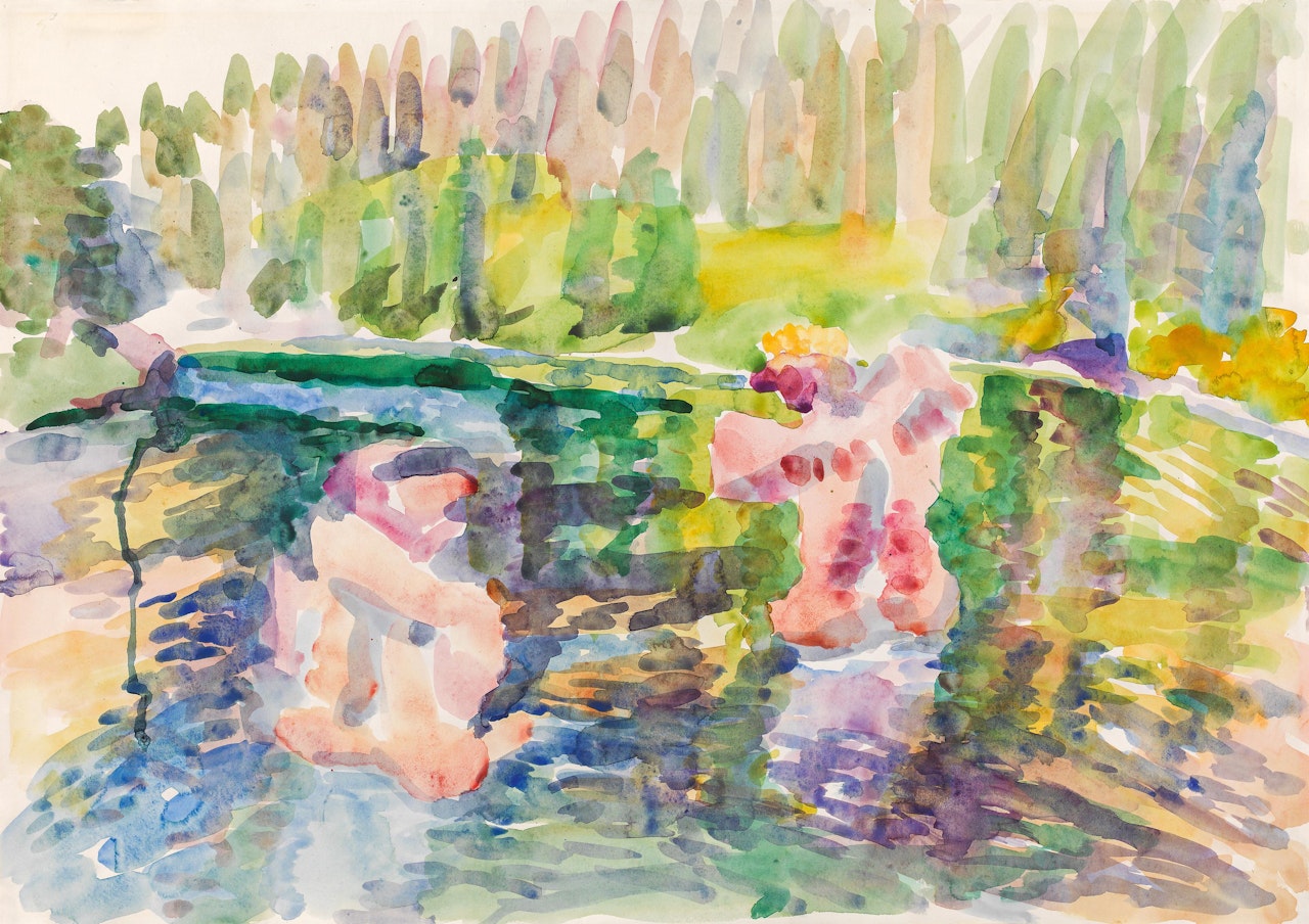 Die Königsfischer by Maria Lassnig