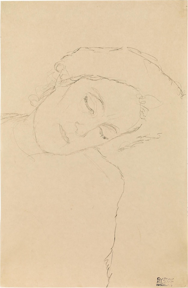 Head of a woman inclined to the right by Gustav Klimt