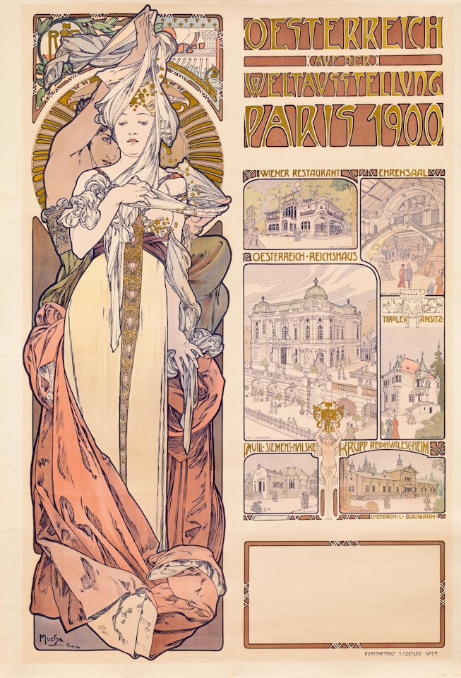 Poster: Austria auf der Weltausstellung Paris 1900 by Alphonse Mucha