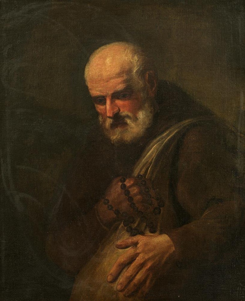 Portrait of a saint with a rosary by Italian School