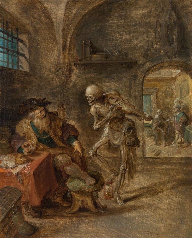 Death playing the violin by Frans Francken II
