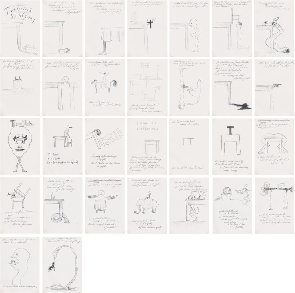 "Tischbeins Stuhlgang", 30-part by Gunter Brus