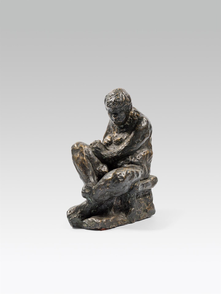 Lady, sitting on a stool by Alfred Hrdlicka