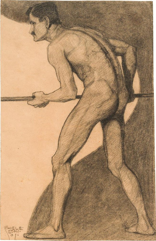 Male nude by Egon Schiele