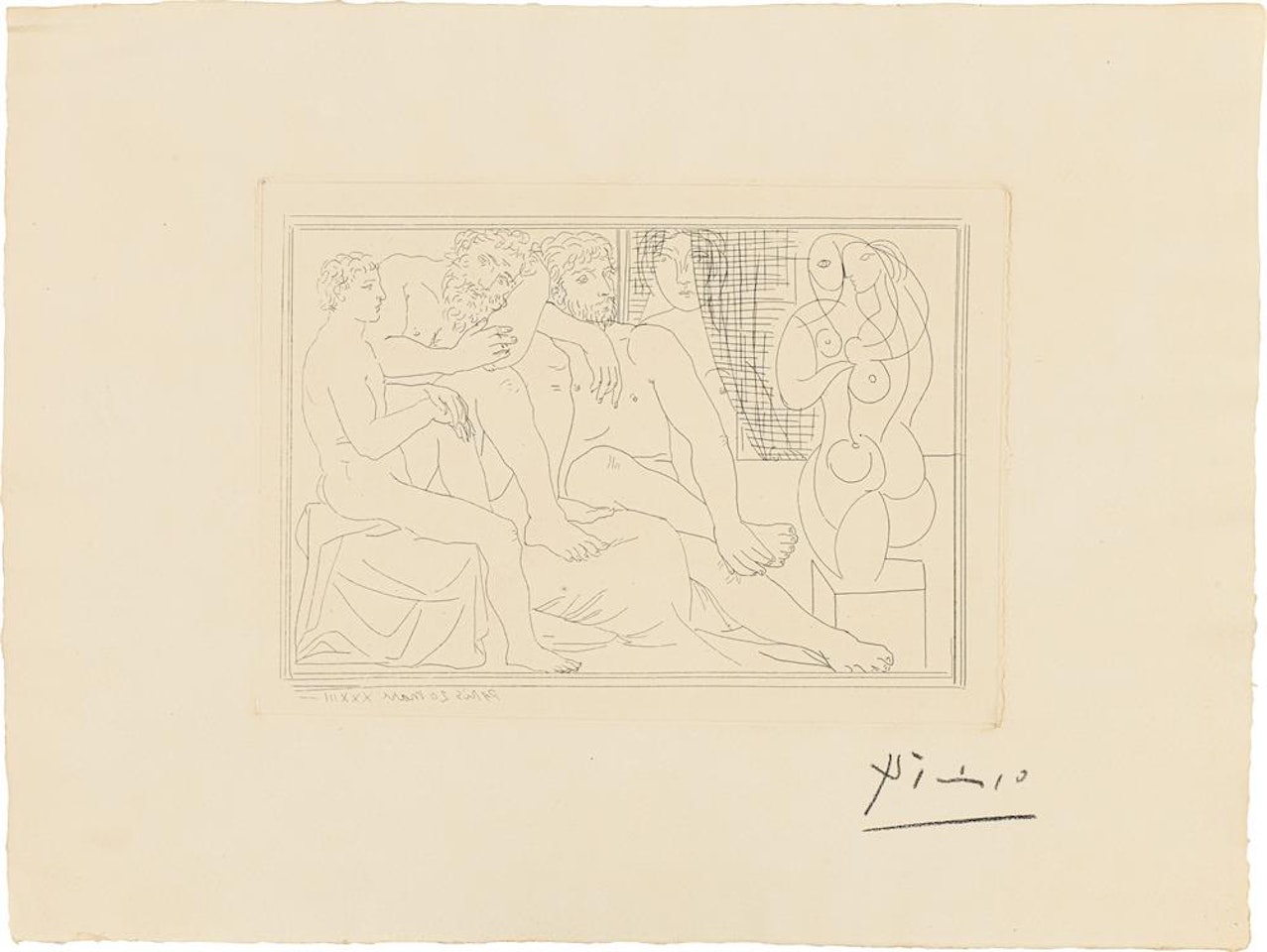 Sculpteurs, Modèles et Sculpture, from "La Suite Vollard" by Pablo Picasso