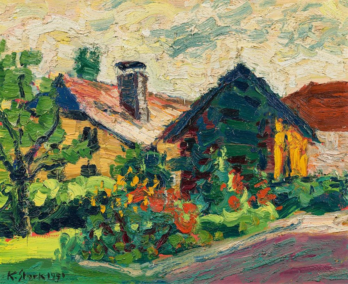 Homestead with orchard by Karl Stark