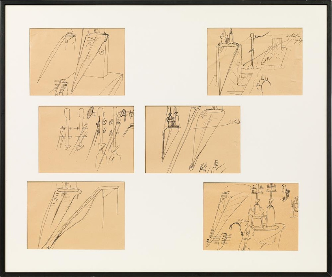 Untitled (mixed lot: 6 works on paper) by Bruno Gironcoli