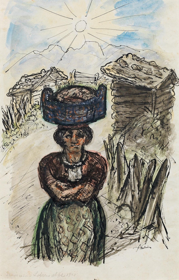 Sennerin - Loferer Alpen by Alfred Kubin