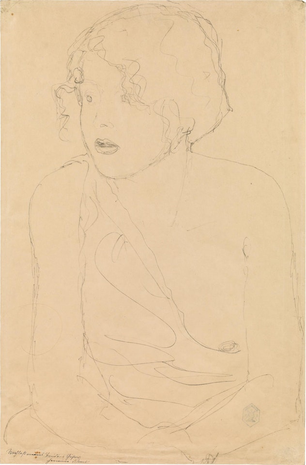 Girl with bare left breast by Gustav Klimt