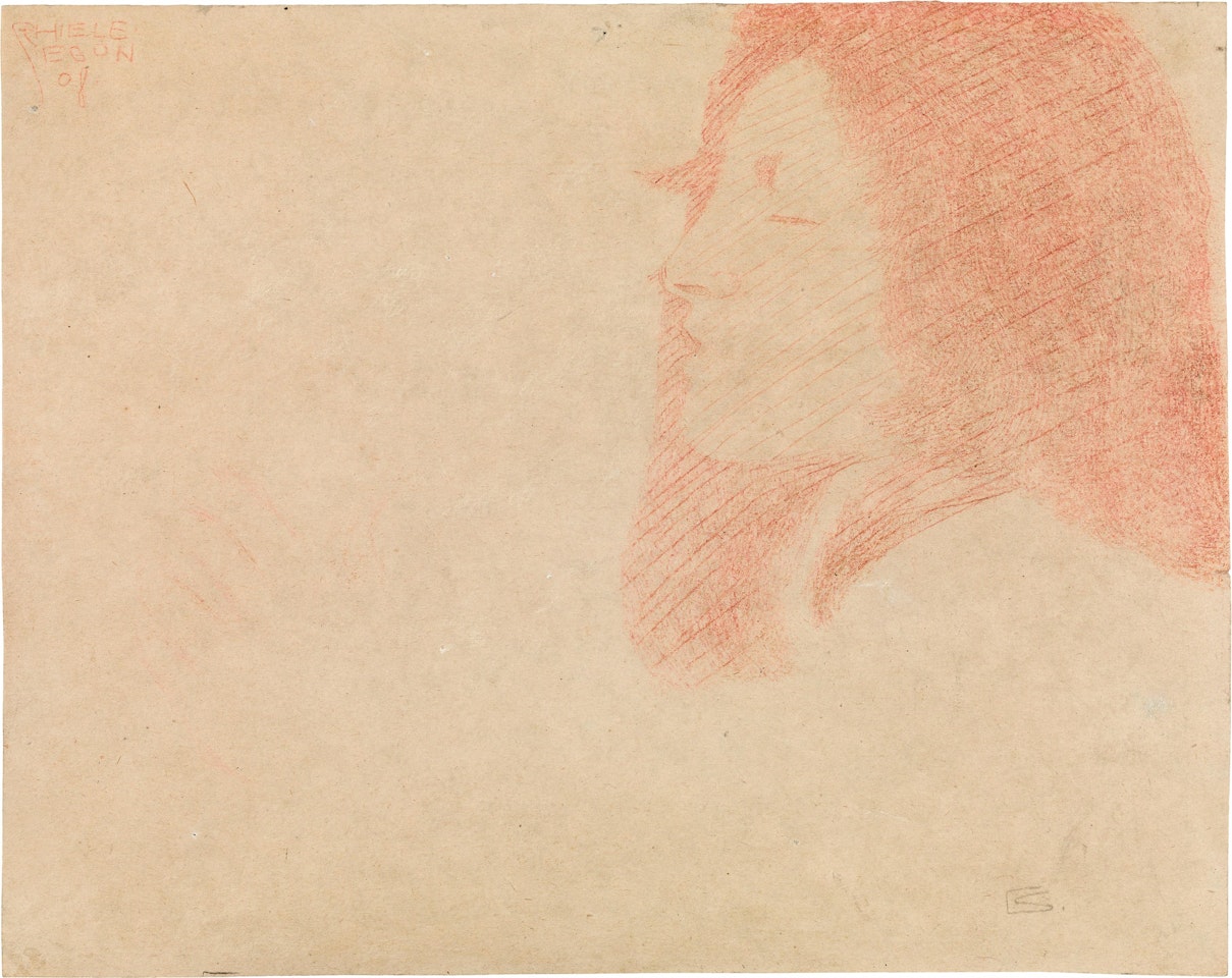 Head of a woman by Egon Schiele