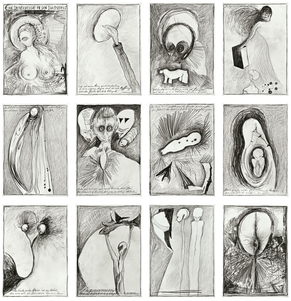Eine Dienstreise in den Dunstkreis (a series of twelve) by Gunter Brus