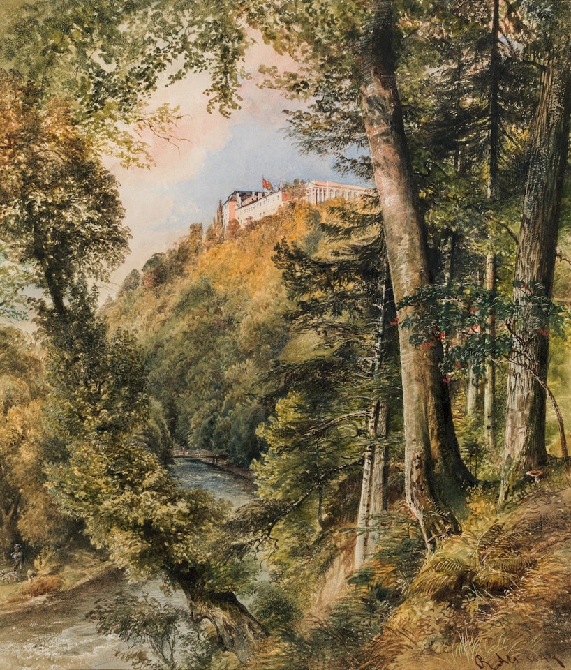 View of the castle Grätz of Lichnowsky near Opava (Silesia) by Rudolf von Alt