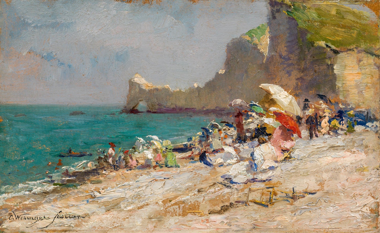The beach of Etretat (Normandy) by Olga Wisinger-Florian