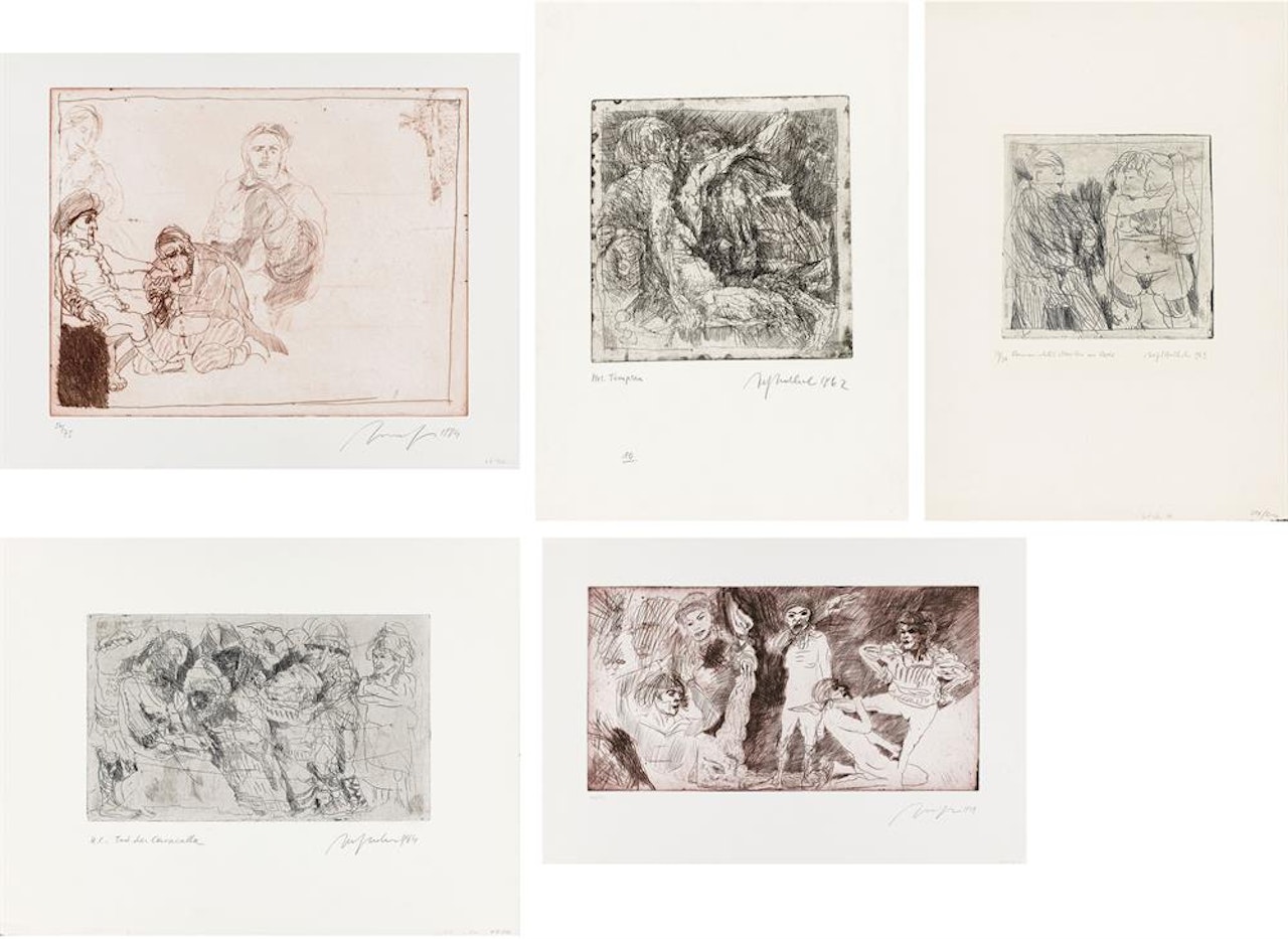 Mixed lot: 5 prints by Alfred Hrdlicka