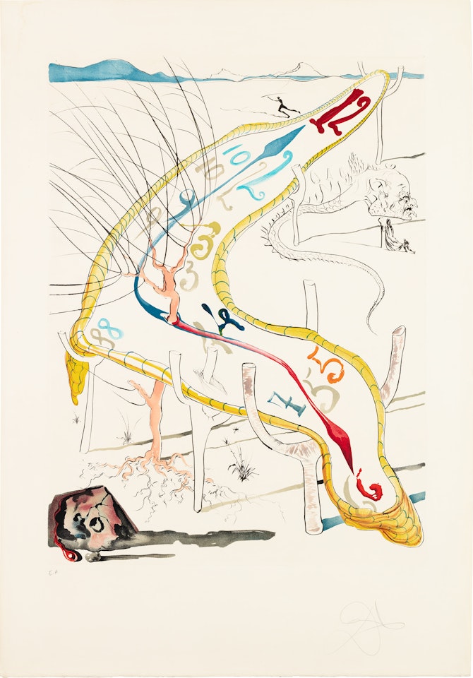 Les Montres gélatines de l'espace-temps, from La Conquête du cosmos (The Gelatinous Watches of Space-Time, from The Conquest of the Cosmos) (M. & L. 648) by Salvador Dali