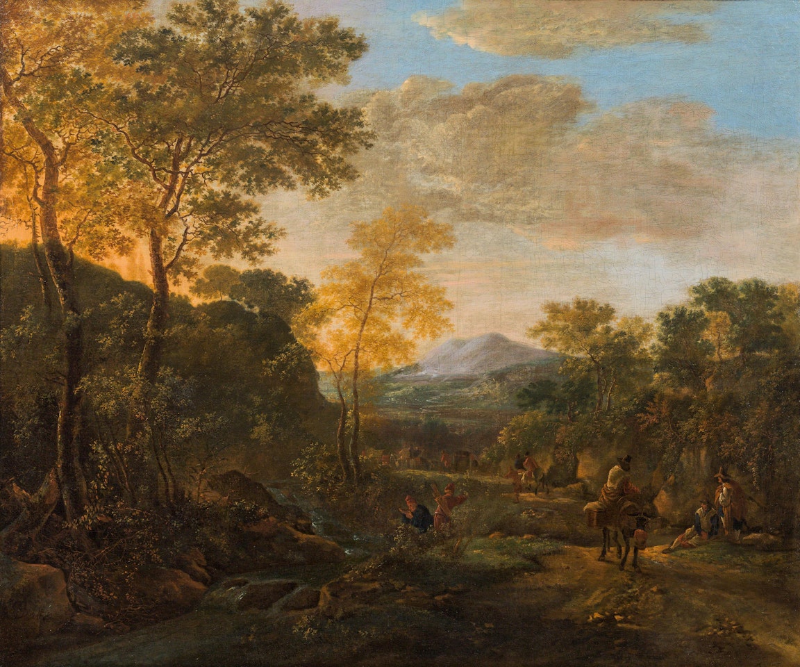Southern mountain landscape with travellers by Jan Both