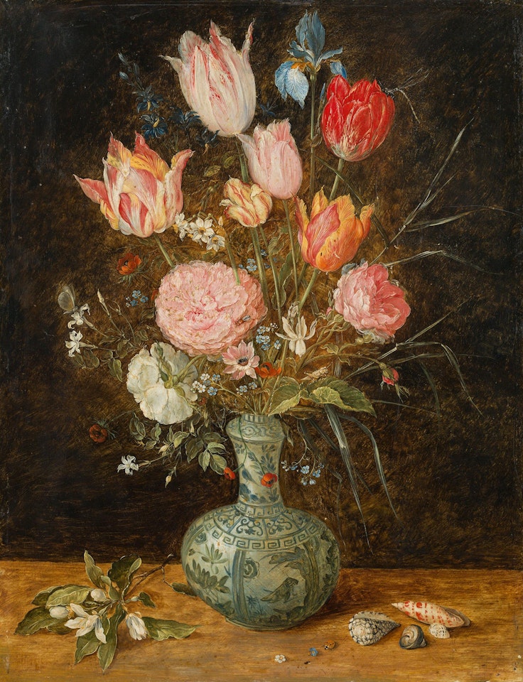 Bouquet of flowers in a Chinese vase by Jan Brueghel the Younger