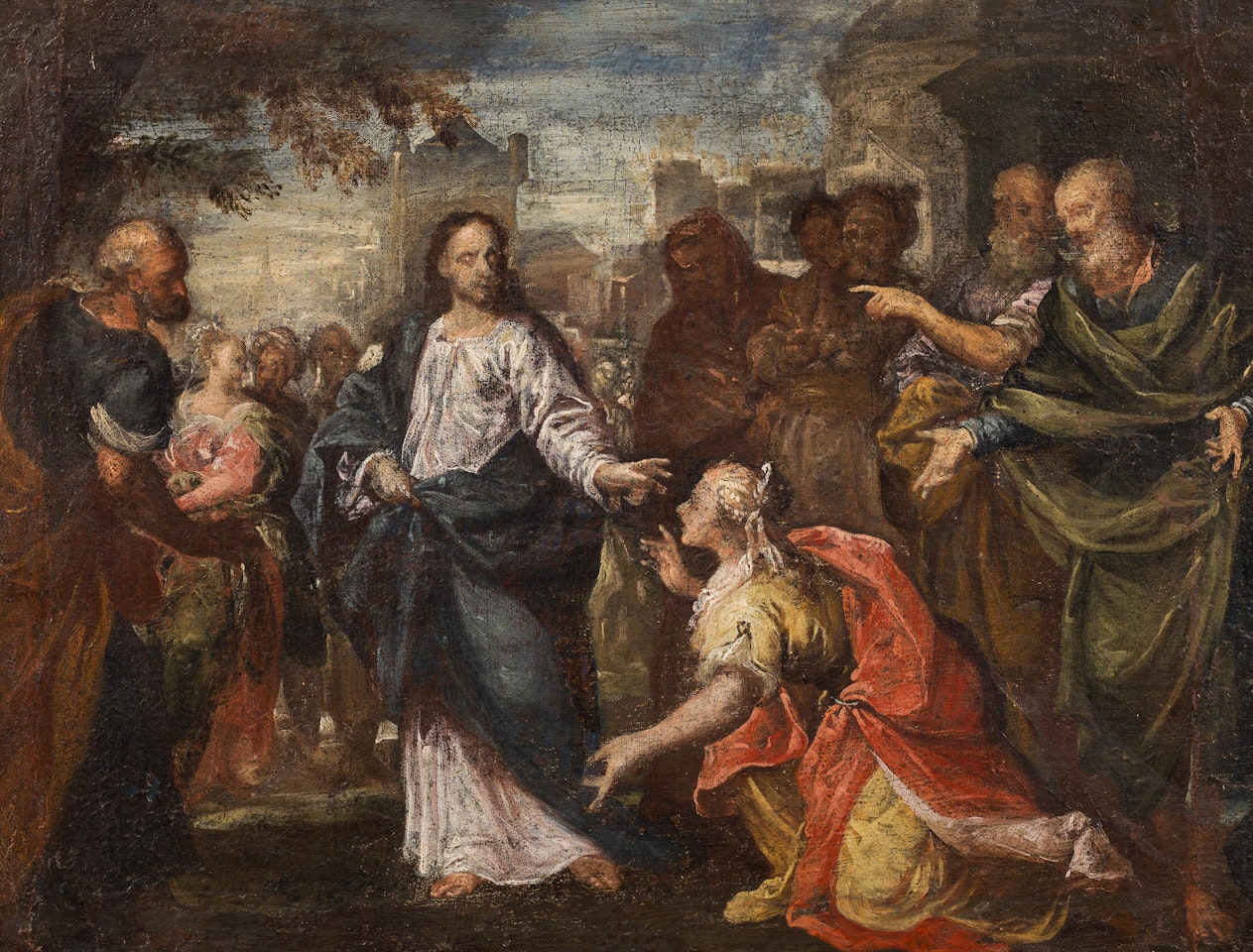 Christ and the adulteress by Italian School