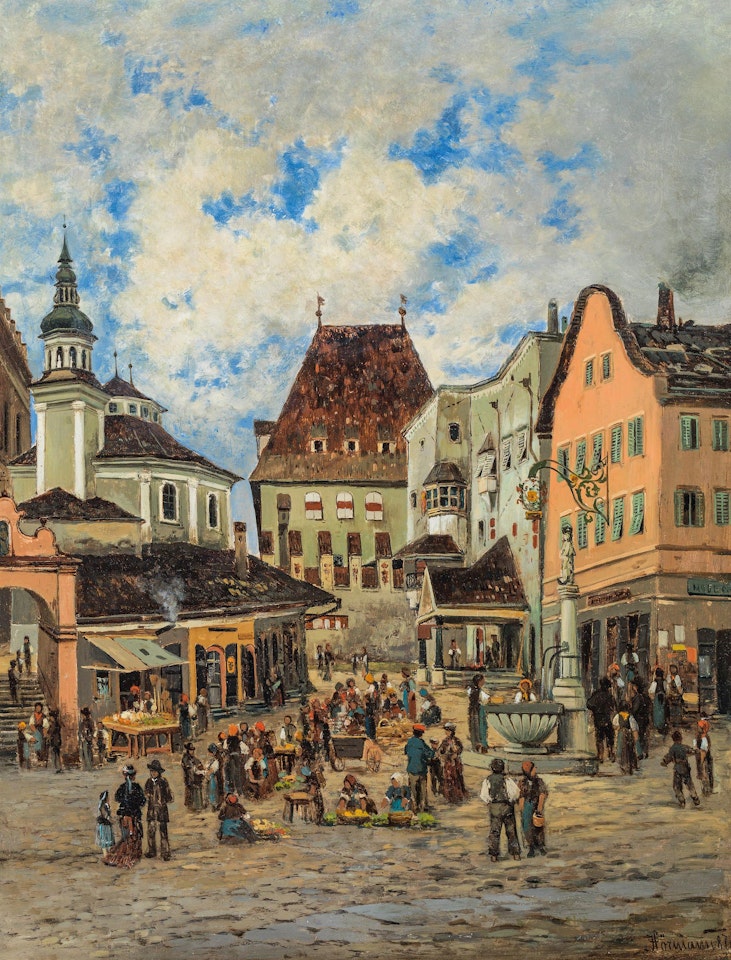 Upper town square in Hall in Tyrol II by Theodor von Hörmann